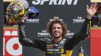 Pembalap Mooney VR46 Ducati Marco Bezzecchi tampil sempurna hingga kualifikasi MotoGP Belanda. Apakah dia akan segera memenangkan balapan di Assen? (AFP)