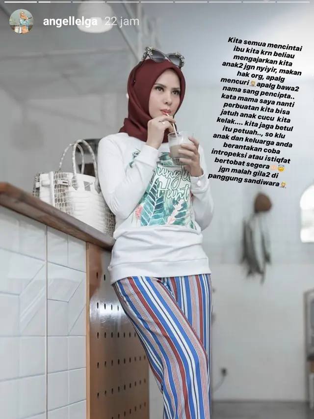 Unggahan Angel Lelga. (Foto: Instagram @angellelga)