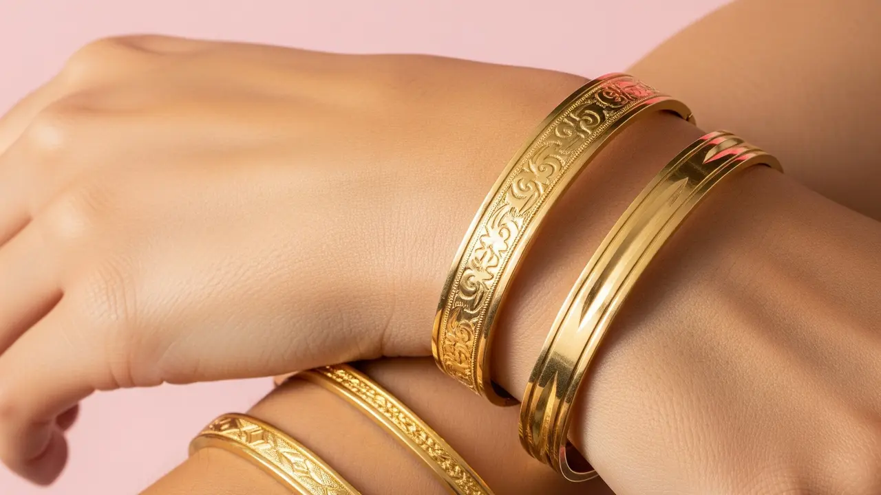 Model Gelang Emas Motif Ukiran Klasik Modern Terbaik 2025. (Gemini)