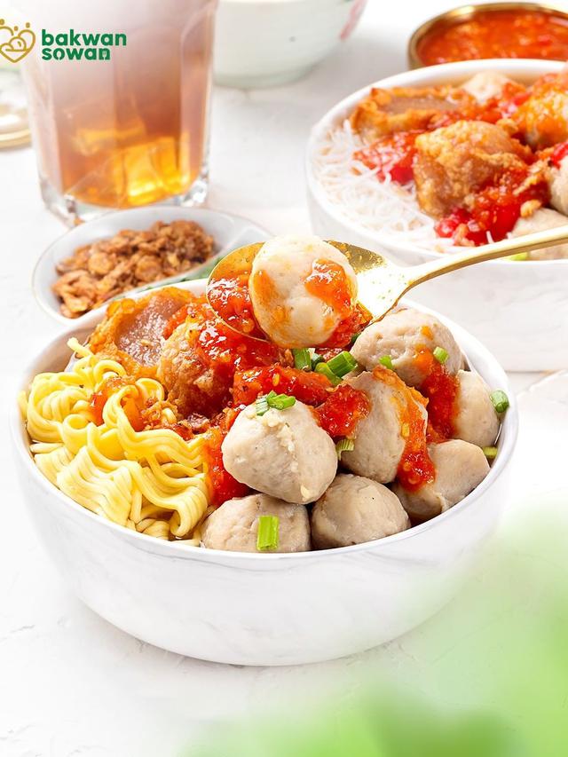 Menu bakso di Bakwan Sowan