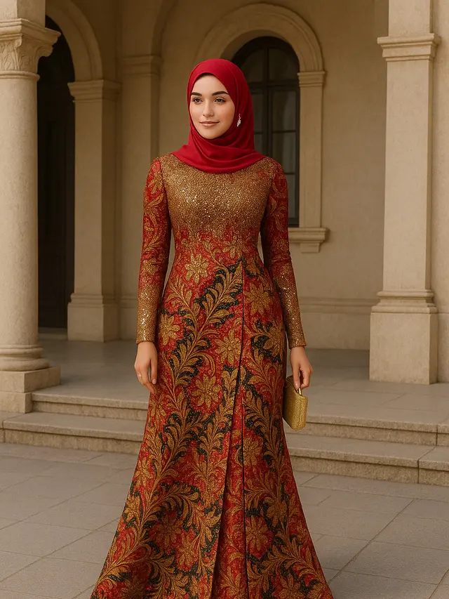 Rekomendasi Gamis Batik Belah Samping, Tampil Trendi dan Anggun