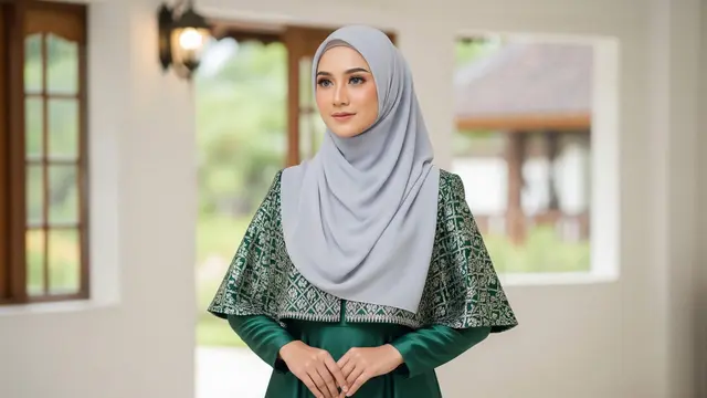 Model Gamis Satin Layer Brokat untuk Lebaran 2026