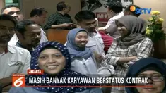 Ratusan karyawan LKBN Antara berunjuk rasa tuntut kesejahteraan dan kejelasan status karyawan kontrak.