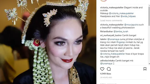 Makeup pengantin Luna Maya