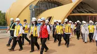 Menteri Pekerjaan Umum dan Perumahan Rakyat (PUPR) Basuki Hadimuljono target renovasi Taman Mini Indonesia Indah (TMII) rampung akhir Juli 2022 ini. Taman rekreasi ini nantinya akan turut digunakan untuk KTT G20. (Dok. Kementerian PUPR)