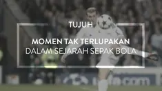 Video kompilasi momen penting dalam sepak bola dunia mulai dari gol indah Zinedine Zidane hingga Maradona mengecoh 7 pemain Inggris.