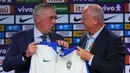 Carlo Ancelotti menegaskan bahwa ia memiki tugas besar di depan mata dan harapan besar untuk memastikan timnas Brasil akan menjadi juara lagi. (AP Photo/Silvia Izquierdo)