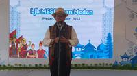 Ridwan Kamil Pada acara BJB Mesrakan Medan yang berlangsung di Lapangan Benteng, Jalan Pengadilan, Kota Medan, Rabu (1/2/2023)