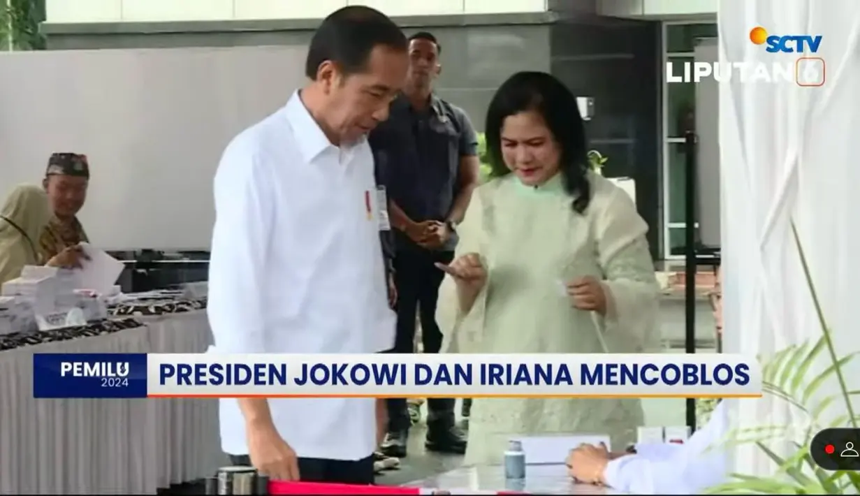 Sedangkan Iriana mengenakan dress warna hijau sage yang menjadi tren baju lebaran 2023. [YouTube/SCTV]