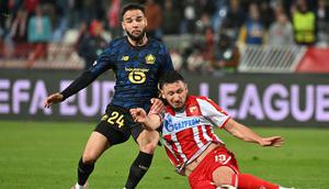 Calvin Verdonk bersama Lille ketika bermain melawan Red Star Belgrade di ajang Liga Europa 2025/2026. (Andrej ISAKOVIC / AFP)