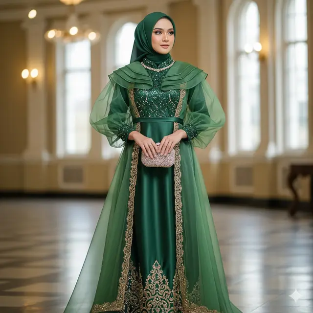 Dress Satin Payet + Outer Organza