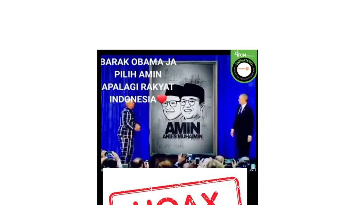Cek fakta Obama buka tirai dengan gambar pasangan Amin