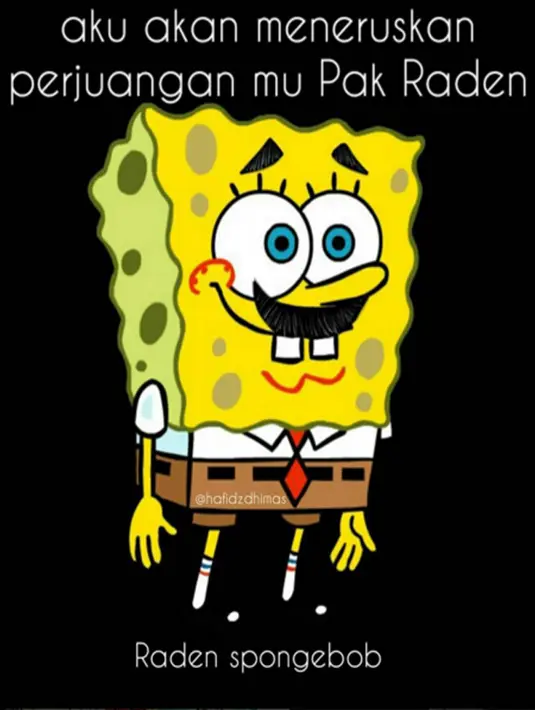 “Selamat jalan Pak Raden semoga engkau tenang Alam sana, do'a dari kami seluruh anak Indonesia #lawas yang mengenalmu.” tulis akun hafidzdhimas menggunakan tokoh kartun dengan kumis Pak Raden. (via instagram/@hafidzdhimas)