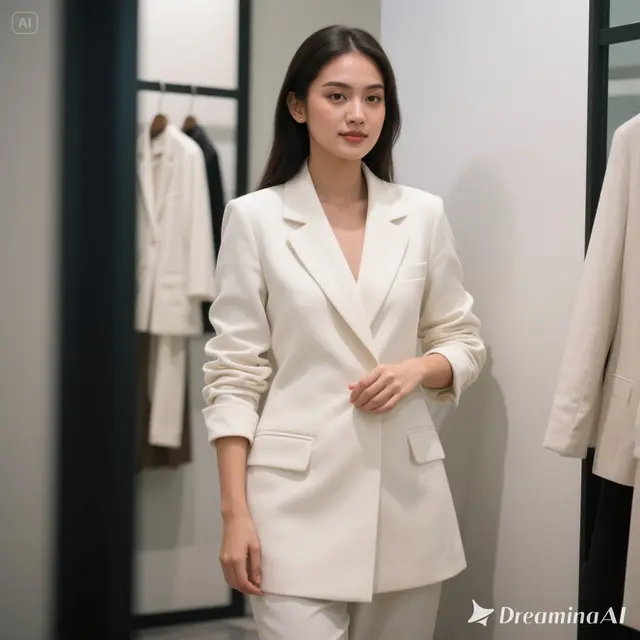 Blazer dengan Rolled-Up Sleeve Built-in