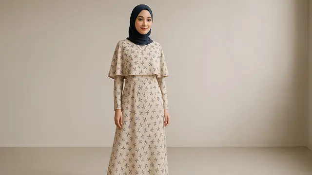 Model Gamis Motif Bunga Kekinian untuk Remaja/Ilustrasi gambar oleh AI