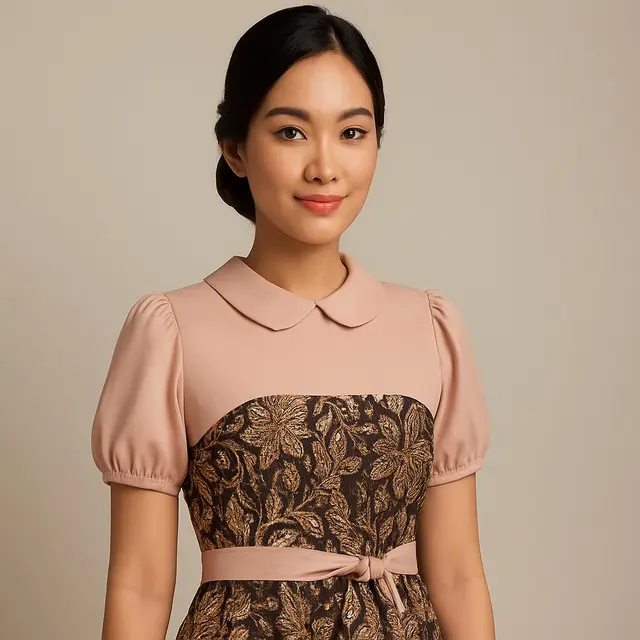 7 Model Dress Batik Kerah Balon Kekinian, Bikin Penampilan Makin Manis dan Anggun