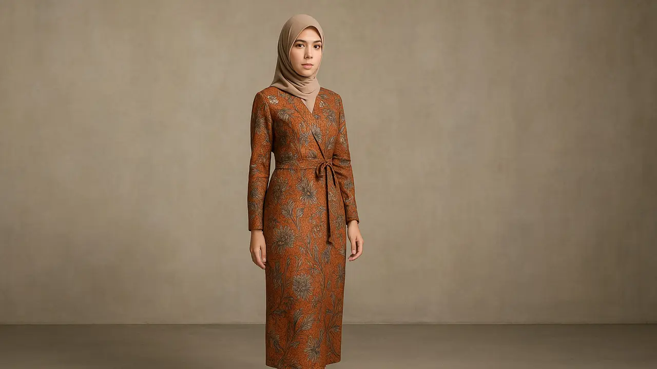 Model Baju Batik Wanita Kekinian Untuk Kondangan/Ilustrasi oleh AI