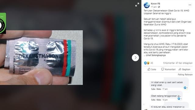 Cek Fakta Dexamethasone Obat Covid 19 Simak Faktanya Cek Fakta Liputan6 Com