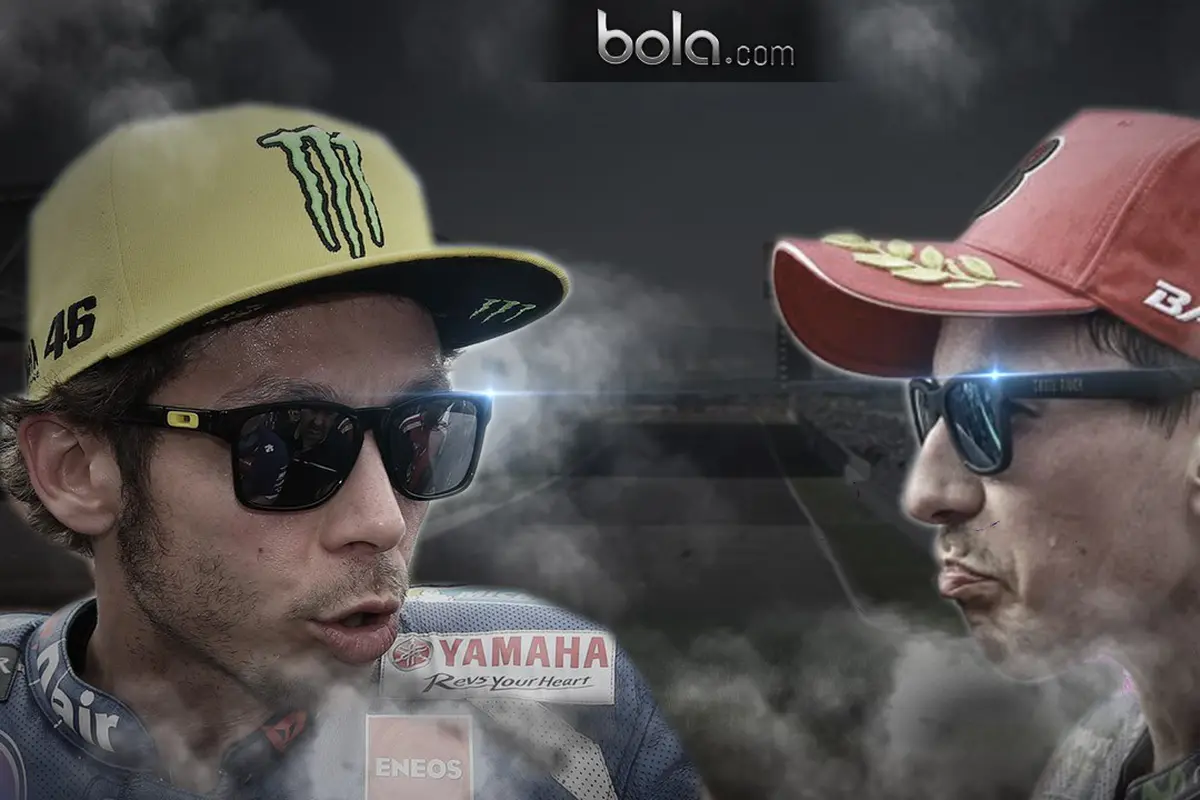 Duel Rossi vs Lorenzo (Bola.com/Rudi Riana)