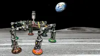 Tim insinyur MIT merancang sebuah kit komponen robotik universal yang dapat dengan mudah dipadupadankan oleh seorang astronot untuk membangun "spesies" robot yang berbeda agar sesuai dengan berbagai misi di bulan. Kredit: Peneliti via MIT News