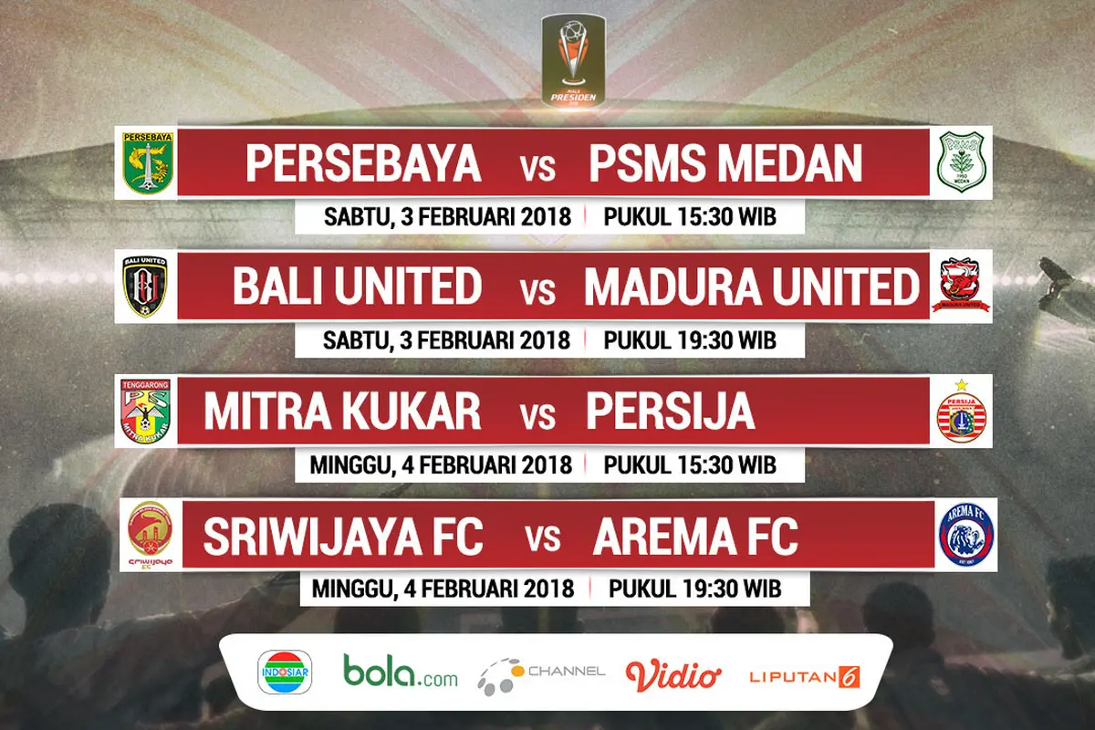 Pembagian 8 Besar Piala Presiden 2018