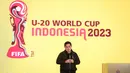 <p>Ketua Umum PSSI, Erick Thohir memberikan sambutan&nbsp;saat launching merchandise resmi Piala Dunia U-20 2023 di Atrium Mall FX Sudirman, Senayan, Jakarta, Rabu (08/03/2023). (Bola.com/Bagaskara Lazuardi)</p>