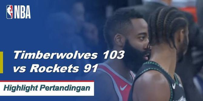 Cuplikan Pertandingan : Timberwolves 103 vs Rockets 91