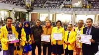 Menteri PPN Bambang Brodjonegoro saat memberi motivasi dan semangat kepada 8.000 mahasiswa/mahasiswi baru UI di Balairung Kampus UI, Depok, Jabar, pada Sabtu (12/8/2017).(Dok Bappenas)