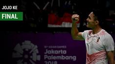 Jonatan Christie melaju ke babak semifinal Asian Games 2018 usai menaklukkan tunggal putra Hong Kong, Wong Wing Ki Vincent.