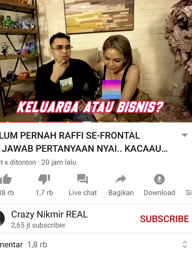 Unggahan Nikita Mirzani. (Foto: YouTube Crazy Nikmir REAL)