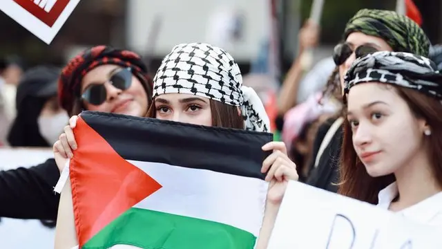Syifa Hadju turun ke jalan bela Palestina