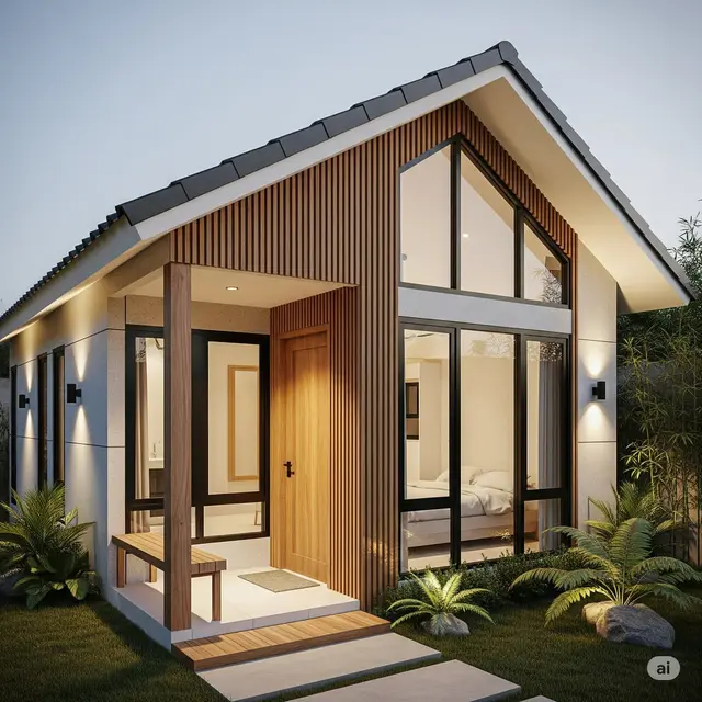 Rumah Model Skandinavia dengan Cladding