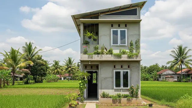 Desain Rumah 2 Lantai Budget Rp75 Juta di Desa/Gemini AI