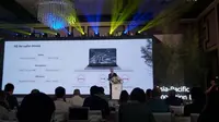Direktur dan Presiden Institut Riset Strategis Huawei, William Xu di gelaran Huawei Asia-Pacific Innovation Day ke-5 di Chengdu, Tiongkok, Selasa (3/9/2019). Liputan6.com/Devira Prastiwi