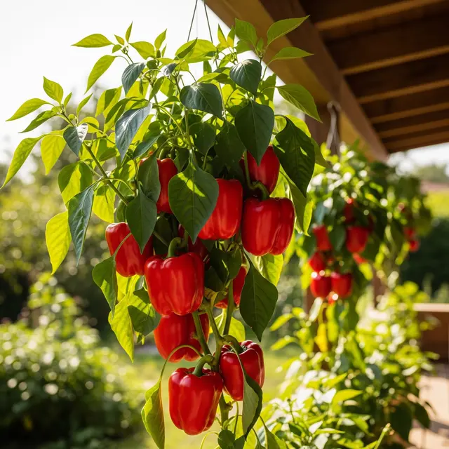 Paprika Merah gantung (Image by Gemini AI)