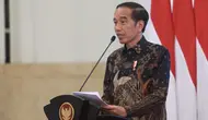 Presiden RI Joko Widodo (Jokowi) saat Pembukaan Kongres XXV Persatuan Wartawan Indonesia (PWI) Tahun 2023 di Istana Negara Jakarta, Senin (25/9/2023). (Dok Humas Sekretariat Kabinet RI/Oi)