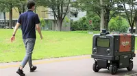 Honda Motor Co bersama Rakuten Group menguji coba robot pengiriman otomatis ramah lingkungan di sekitar Universitas Tsukuba. (Dok. Honda)
