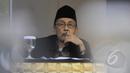 Tokoh Nahdlatul Ulama, Ahmad Bagja menjadi narasumber dalam diskusi menyambut satu abad NU dan Muktamar NU ke-33, Jakarta, Senin (30/3/2015). Diskusi mengangkat tema "Muktamar Bersih" yang mencermati isu-isu perpecahan. (Liputan6.com/Herman Zakharia)