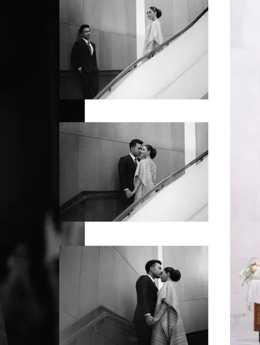 Dari foto pernikahan adat hingga resepsi, Mila dan Yakup tak henti menunjukkan gestur romantis. [Instagram @jscmila]