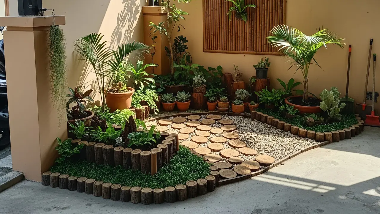 9 Ide Model Kebun Mini di Area Carport yang Masih Ada Cahaya, Asri dan Tetap Terang