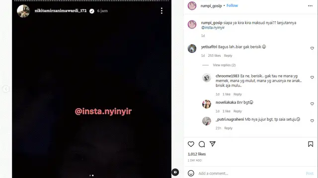 Nikita Mirzani ungkap ada orang yang ingin membuat dirinya menghilang