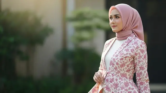 Model Gamis Terbaru Batik Kombinasi Blazer