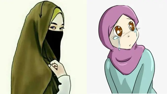 Kumpulan Gambar Kartun Muslimah Sedih dan Menangis, Lengkap Kata Bijak yang Menyentuh Hati