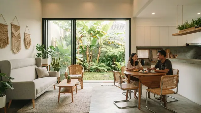 Desain Rumah Type 60 dengan Ruang Terbuka
