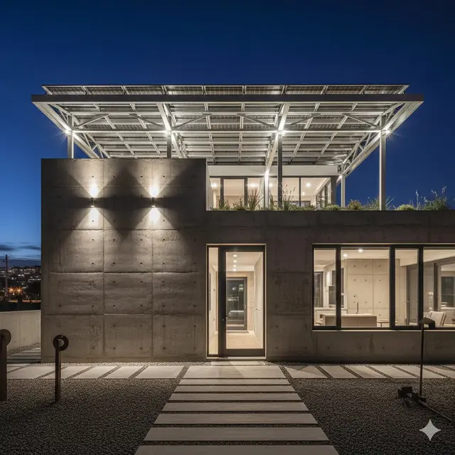 Rumah Sederhana Atap Baja Ringan tapi Mewah dengan Gaya Modern (Foto: Gemini AI)