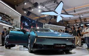 Xpeng P7 debut perdana di IIMS 2025. (Liputan6.com/Septian)