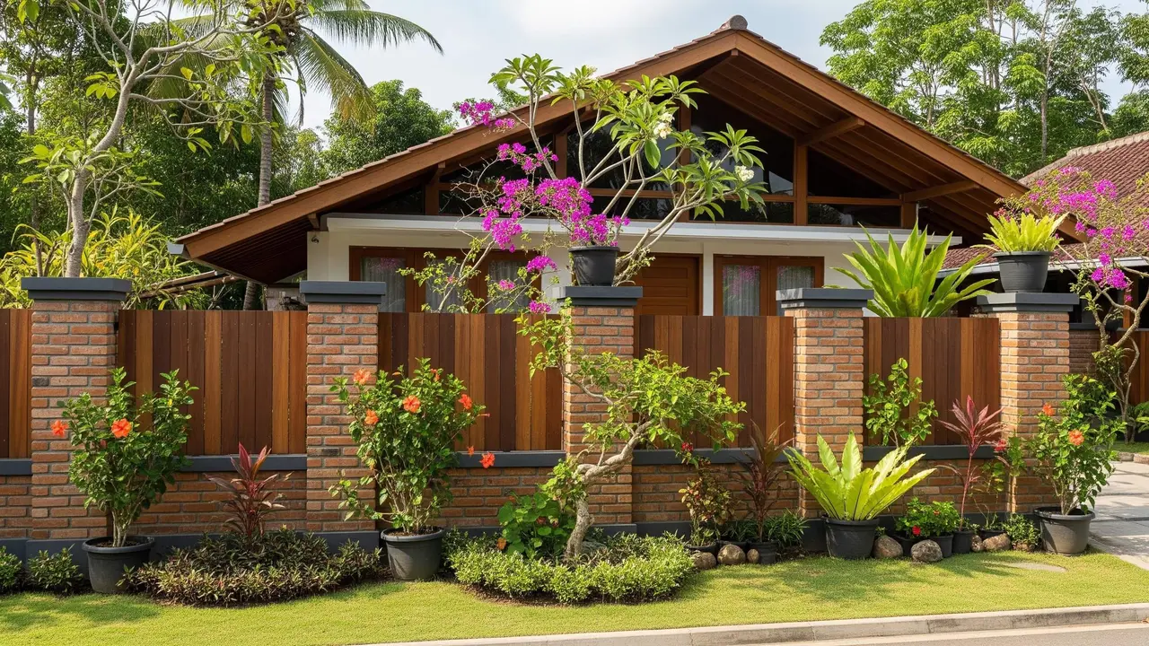 Inspirasi Pagar Bata Tempel yang Cocok untuk Rumah Desa Modern