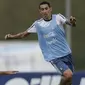 Pemain Argentina, Angel De Maria, saat mengikuti latihan bersama timnas Argentina jelang laga kualifikasi piala dunia 2018 di  Buenos Aires, Selasa (29/8/2017). Argentina akan berhadapan dengan Uruguay. (AP/Natacha Pisarenko)