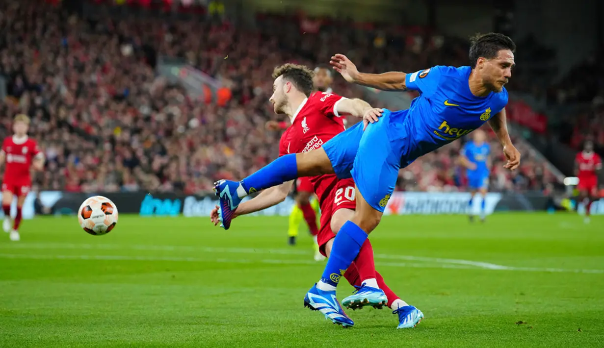 Liverpool berhasil melanjutkan trend positif di ajang Liga Europa 2023/2024. (AP Photo/Jon Super)
