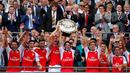 Arsenal berhasil meraih gelar juara Community Shield 2015 usai menaklukkan Chelsea dengan skor 1-0 di Stadion Wembley, Inggris. Minggu (2/8/2015) malam WIB. (Action Images via Reuters/Andrew Couldridge)
